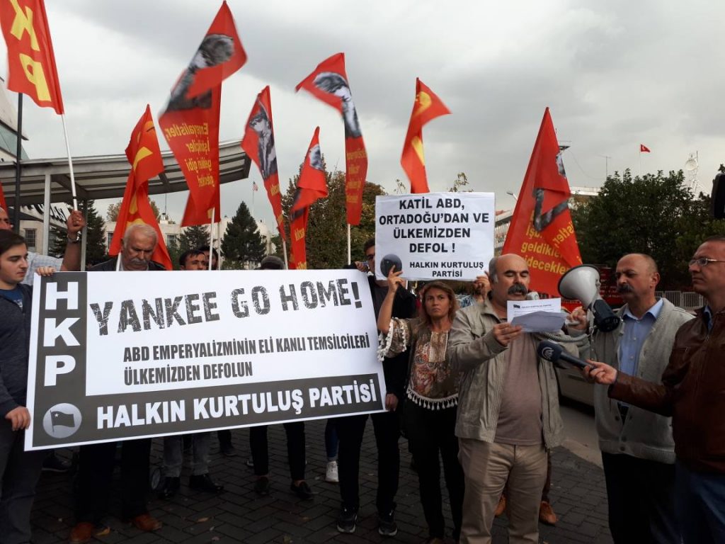 Vazgeçmedik vazgeçmeyeceğiz “Katil ABD Ortadoğu’dan ve Ülkemizden Defol” demekten