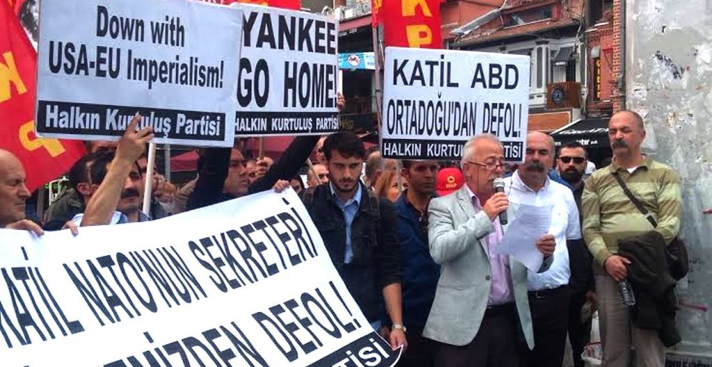 AB-D Emperyalistlerinin eli kanlı savaş örgütü NATO ülkemizden ve Ortadoğu’dan defol!