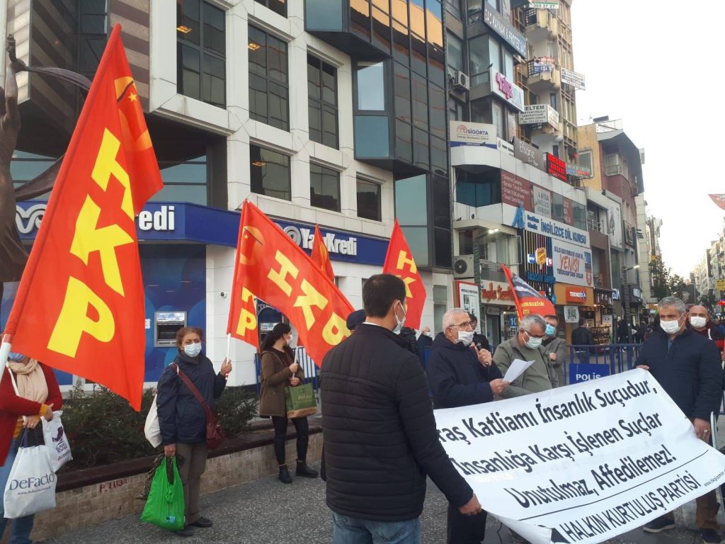 HKP İzmir İl Örgütü olarak, bundan 42 yıl önce CIA-MİT-Kontrgerilla işbirliği ile gerçekleştirilen Maraş Katliamı’nı unutmadığımızı ve unutturmayacağımızı haykırdık!