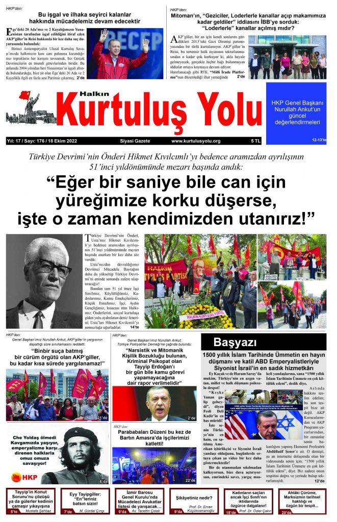 HALKIN KURTULUŞ YOLU SAYI: 176 / 18.10.2022
