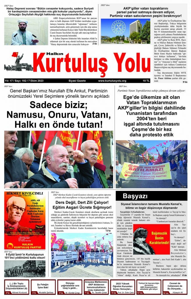 HALKIN KURTULUŞ YOLU SAYI: 182