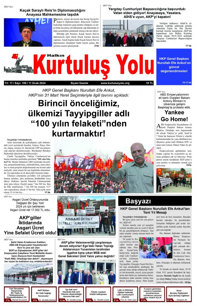 HALKIN KURTULUŞ YOLU SAYI: 185 / 11.01.2024