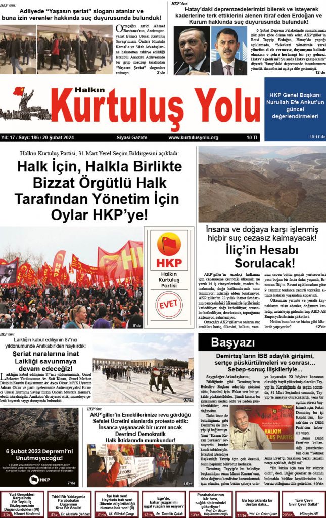 HALKIN KURTULUŞ YOLU SAYI: 186 / 21.02.2024