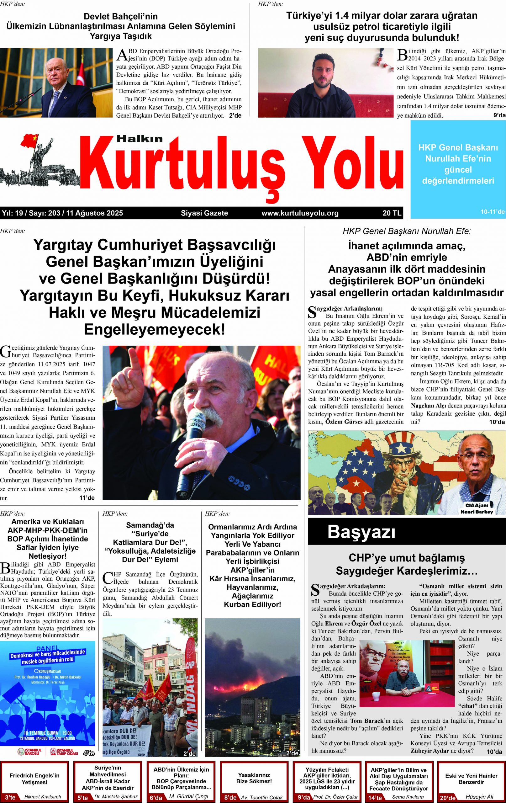 HALKIN KURTULUŞ YOLU SAYI: 203 / 12.08.2025